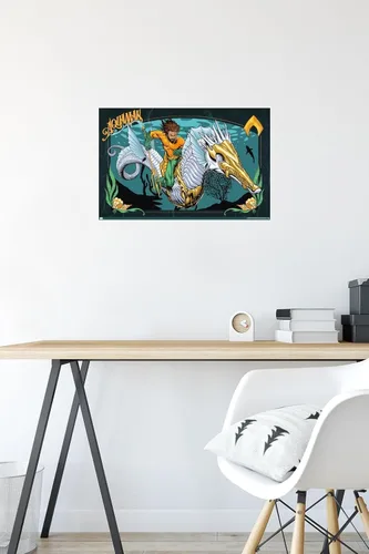 Miniatura 5 de Trends International DC Comics Movie Aquaman y el Reino Perdido - Póster de pared con ilustración de Aquaman, 14.72 x 22.37 pulgadas, paquete
