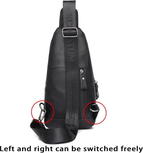 Miniatura 24 de LUKZIJAES Bolso bandolera de cuero genuino para hombre