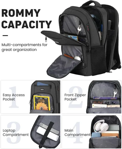 Miniatura 2 de kadilong Mochilas escolares para adolescentes y niños, mochila para laptop para hombre, bolsa de computadora universitaria con puerto de carga USB