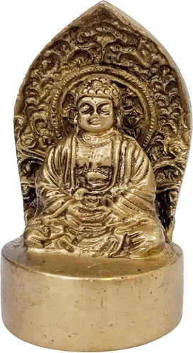 Miniatura 9 de Purpledip Ídolo de resina Lord Buda: Estatua para decoración de meditación (11027A)