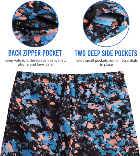 Miniatura 4 de maamgic Pantalones cortos de entrenamiento para hombre 2 en 1, elásticos de 5 pulgadas, entrepierna de 5 pulgadas, pantalones cortos para correr