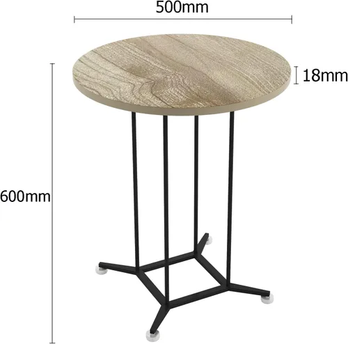 Miniatura 2 de Mesa auxiliar con base de metal, mesa auxiliar redonda, mesa auxiliar redonda para sala de estar y balcón, fácil montaje Cereza dorada