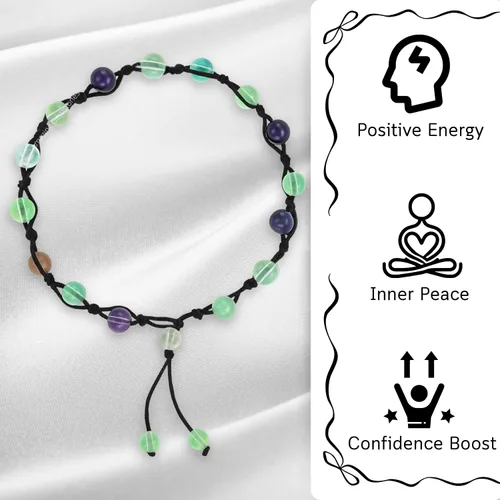 Miniatura 168 de Amazing Gemstone Crystal Anklet Ankle Bracelets for Women - Waterproof Beaded Healing Crystal Anklets, Plus Size Chakra Gemstone Bead Anklet