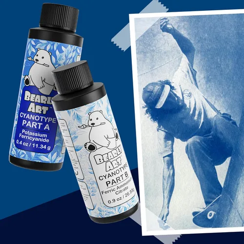 Miniatura 8 de Bearly Art Cyanotype Kit - Sun - Juego de impresión solar para impresión fotográfica en papel y tela - Sensibilizador de 2 partes - Archivo - Crea