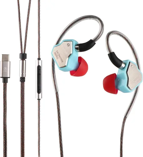 Miniatura 13 de Linsoul 7Hz Salnotes Zero HiFi 10mm controlador dinámico auricular que se ajusta al oído IEM con diafragma compuesto de metal, placa frontal
