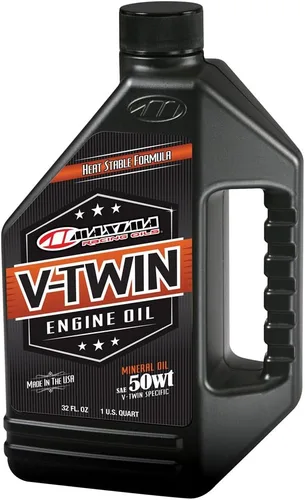 Maxima Racing Oils 30-07901-2PK V-Twin 50wt Aceite mineral para motor de 32 onzas, botella de 2 unidades