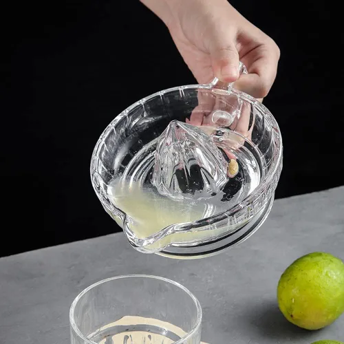 Miniatura 6 de Exprimidor de cítricos con mango y boquilla de vertido, exprimidor manual de vidrio para limón pequeño y naranja pequeña