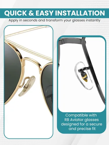 Miniatura 4 de SPORTS WORLD VISION RB Glasses - Almohadillas para la nariz PVC suave cierto RB Aviator almohadillas de cojín 0.59 pulgadas con clip fácil
