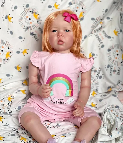 Miniatura 3 de Pinky - Muñeca de bebé Reborn de 28 pulgadas, recién nacido, vinilo de silicona suave, realista para niños a partir de 3 años