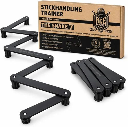 Miniatura 9 de ACE HOCKEY The Snake Stickhandling Trainer – Adjustable Hockey Training Aid for Puck Control, Quick Hands, Reaction Time & Coordination – Snake 5