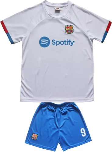 Miniatura 2 de CEKFAX Juego de calcetines cortos de fútbol para niños 20222023 Barca Third #9 Lewandowski Football Soccer Kids Jersey, tallas juveniles
