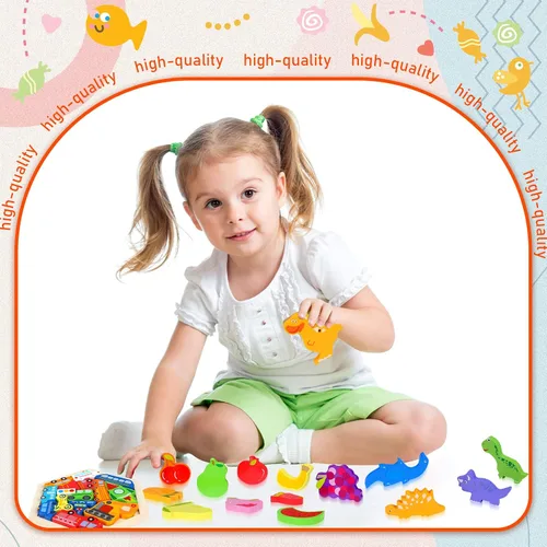 Miniatura 6 de Paquete de 5 rompecabezas de madera Tangram para niños, rompecabezas hexagonal de madera, bloques de rompecabezas con formas geométricas