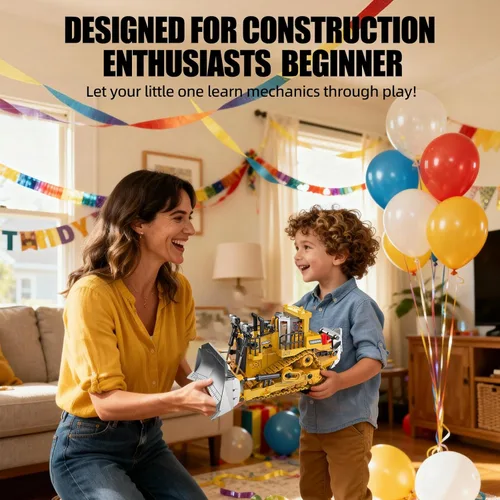 Miniatura 8 de Bulldozer de juguete RC con hoja de metal, luz y sonido, 9CH 2.4GHz control remoto camión de construcción, tractor topador juguetes para niños de 3
