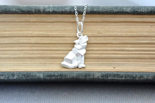 Miniatura 8 de Collar de lobo de origami con cadena de plata de ley de 16