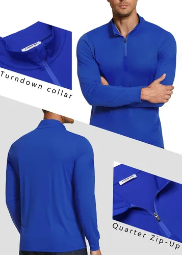 Miniatura 3 de COOrun Mens Polo Shirt Long Sleeve Outdoor Performance Tactical Long Sleeve Moisture-Wicking