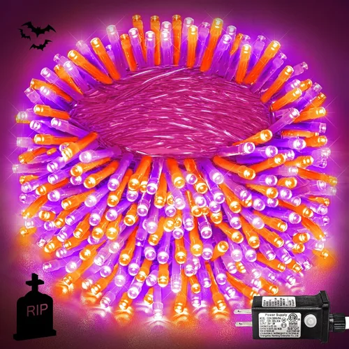 Miniatura 23 de Guirnalda de 120 luces LED rojas impermeables para exteriores, luces de Navidad rojas de 40 pies, 8 modos, cable transparente, guirnalda de luces