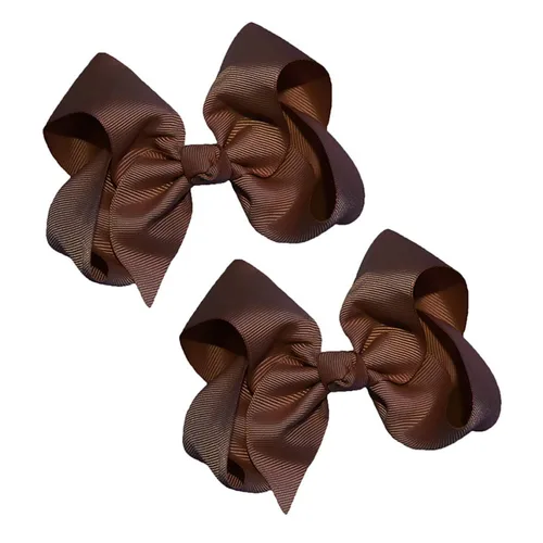 Miniatura 36 de WEBB DIRECT2U Juego de dos lazos para el pelo de grogrén sólido de 4 pulgadas, pinzas de cocodrilo, color verde manzana