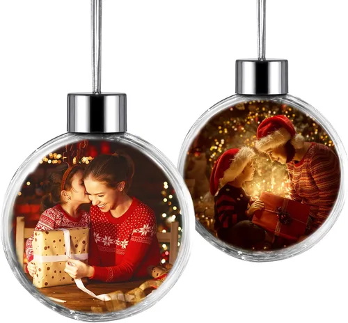 Miniatura 22 de Adornos de Navidad personalizados, adorno con foto personalizada, nuestro primer árbol de Navidad colgante 2024, decoración regalo para Navidad