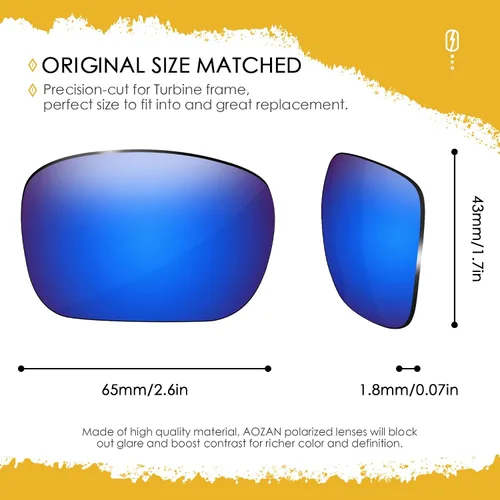 Miniatura 2 de Lentes de repuesto ANSI Z87.1 para gafas de sol Oakley Turbine OO9263