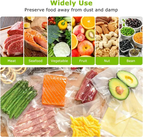 Miniatura 3 de Bonsenkitchen Bolsas selladoras al vacío precortadas, 50 bolsas selladoras de alimentos de 6" x 9" tamaño pinta, grado alimenticio, sin BPA