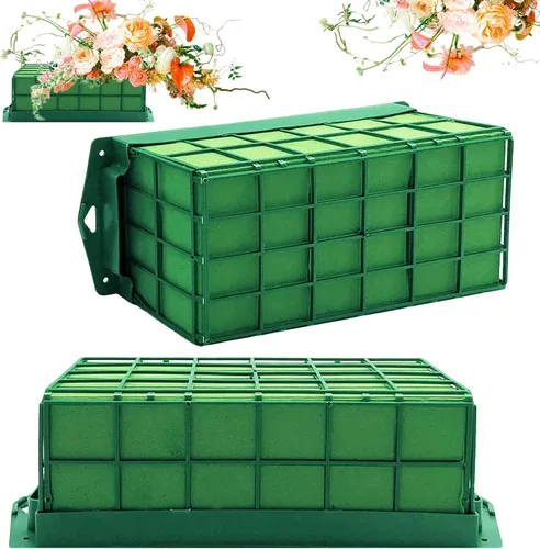 2 jaulas de espuma floral, suministros de arreglos florales con soporte rectangular, ladrillos para decoración de flores frescas, bodas, vacaciones