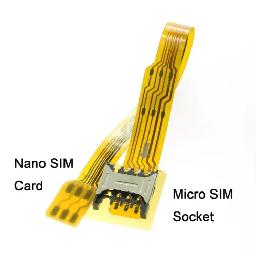 Miniatura 5 de chenyang Micro SIM Card a Nano SIM Kit macho a hembra Extensión suave plana FPC Cable Extender 3.9 in