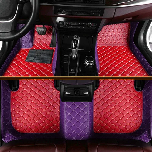 Miniatura 33 de Tapetes de piso de automóvil para el 99 % de los sedán, SUV deportivos, protección para todo tipo de clima, tapetes de cuero impermeables
