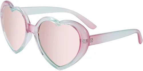 JOVAKIT Lentes de sol polarizados en forma de corazón para mujer, estilo vintage, encantadores, retro, de gran tamaño, lentes de protección UV400