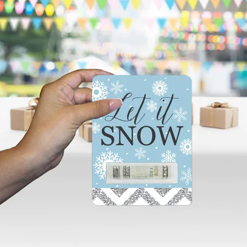Miniatura 7 de Big Dot of Happiness Winter Wonderland - Juego de 6 tarjetas de dinero divertidas con diseño de copo de nieve para fiestas de vacaciones y boda