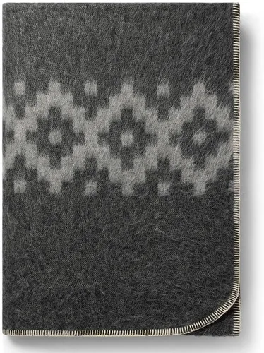 Miniatura 43 de Manta gruesa de lana de alpaca para acampar al aire libre o uso en interiores, diseño étnico, suave lana peruana de alpaca disponible en tamaño Gris