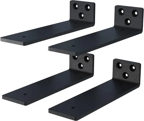 NEODROP Paquete de 4 soportes de estante flotante de 6 pulgadas, soportes de estante ocultos de alta resistencia para estante pequeño, estante de