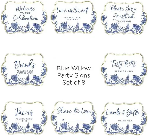 Miniatura 9 de Kate Aspen Blue Willow - Platos decorativos de papel prémium de 7 pulgadas (peso de 350 GSM, juego de 16), perfectos para despedidas de soltera