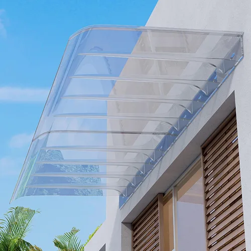 Miniatura 10 de YVYKFZD Toldo de policarbonato para ventana, toldo transparente para puerta delantera al aire libre, toldo de puertas curvas, refugio de protección