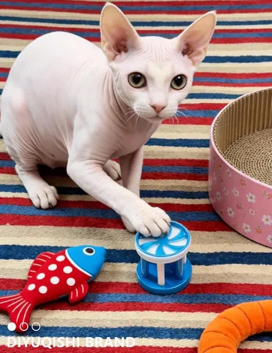 Miniatura 6 de Paquete de 20 pelotas de juguete para gatos para interiores, con bolas de campana de polipropileno, bolas de felpa y juguetes de primavera