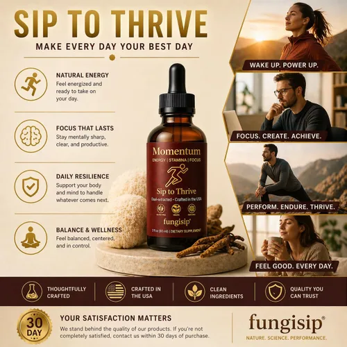 Miniatura 9 de Momentum Cordyceps & Lion's Mane - Gotas de tintura de hongos - Extracto líquido Energy & Focus - Ingredientes orgánicos - 2 onzas