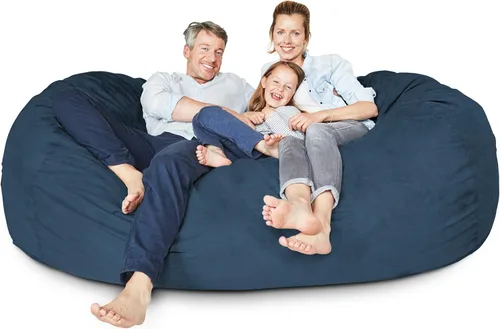Miniatura 36 de Lumaland - Lujoso puf gigante de 1,8 m con funda de microgamuza, ultra suave, relleno de espuma, lavable, XL, para niños, adolescentes, adultos