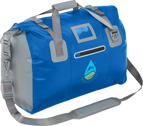 Miniatura 7 de Skog Å Kust Duffelsak - Bolsa de lona impermeable resistente para deportes, viajes y más, tamaños de 40, 60 y 90 litros, Negro, Deportivo/resistente