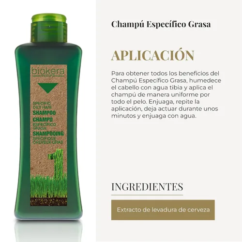Miniatura 4 de Salerm Biokera Champú específico para cabello graso unisex, 10.8 onzas