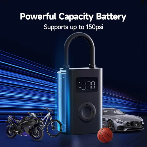 Miniatura 3 de Xiaomi Compresor de aire eléctrico portátil, inflador de neumáticos de 150 PSI para automóvil, scooter, neumáticos de bicicleta y pelotas