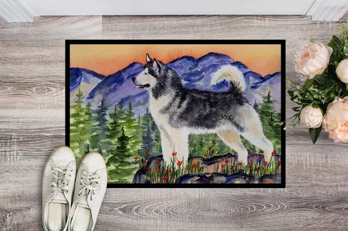 Miniatura 2 de Caroline's Treasures SS8157JMAT Alaskan Malamute - Tapete para puerta delantera, 24 x 36 pulgadas, para interiores y exteriores, para entrada