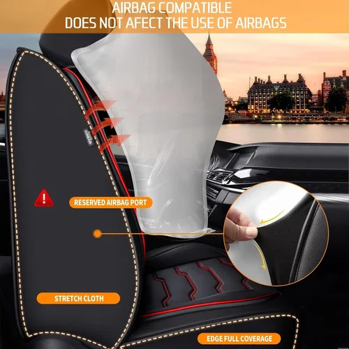 Miniatura 3 de DISUTOGO Fundas de Asiento Delantero para Coche Compatibles con Subaru Forester 2007-2024 2025 Fundas de Asiento de Cuero Sintético Impermeables