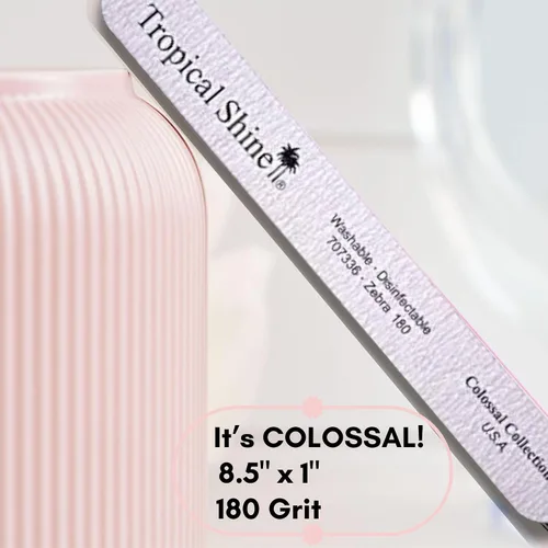 Miniatura 5 de Tropical Shine Jumbo Zebra 180 Colossal Collection – 6 limas de uñas para cuidado profesional de uñas y modelado – Juego de limas de uñas de grano