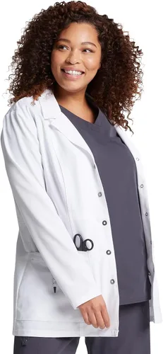 Miniatura 4 de Dickies Xtreme Stretch - Abrigos de laboratorio para mujer, 28 pulgadas, cierre frontal 82400