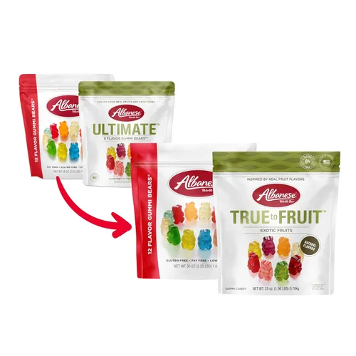Miniatura 3 de Albanese World's Best Family Share - Paquete de 2 variedades (Ultimate 8 Flavor Gummi Bears, 25 onzas y 12 osos de goma de sabor, bolsa de 36 onzas)
