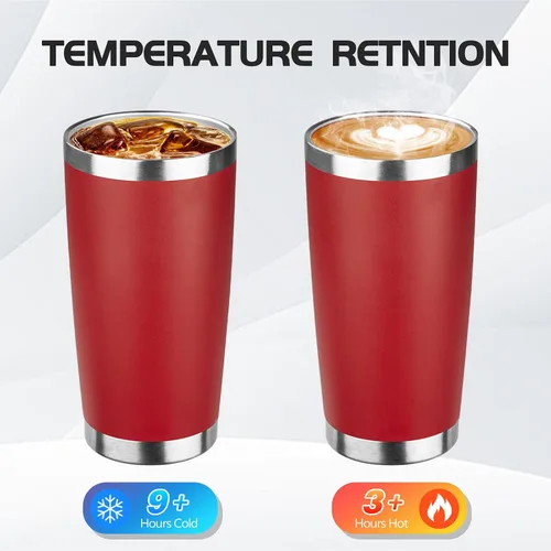 Miniatura 30 de StarSpeed Vaso de 20oz a granel con tapa, acero inoxidable de doble pared aislada al vacío, taza de café con recubrimiento de polvo para bebidas