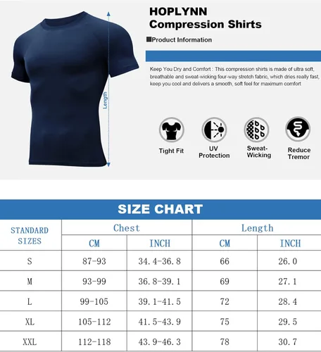 Miniatura 6 de HOPLYNN 6 Pack Compression Shirts Men Short Sleeve Rash Guard Base Layer Athletic Undershirt Gear Workout T-Shirt
