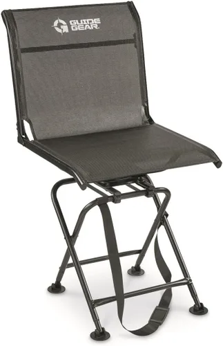 Guide Gear Big Boy - Silla ciega de caza, asiento plegable portátil para disparar, giratorio cómodo, capacidad de 500 libras