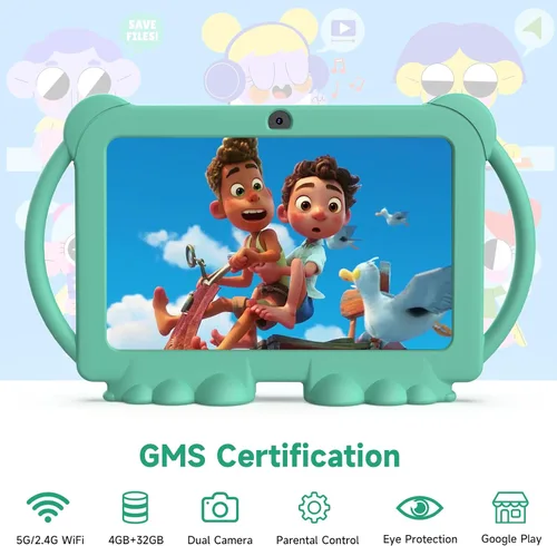Miniatura 5 de Tablet para niños, tablet de 7 pulgadas para niños 4GB+32GB admite expansión de 1TB, control parental preinstalado, tableta para niños, tableta