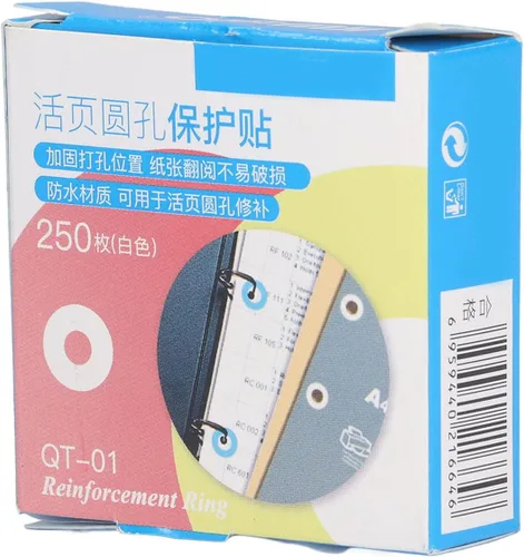 Miniatura 10 de 250 calcomanías de refuerzo perforadas impermeables de PVC de producción de bricolaje, calcomanías de reparación protectoras, calcomanías
