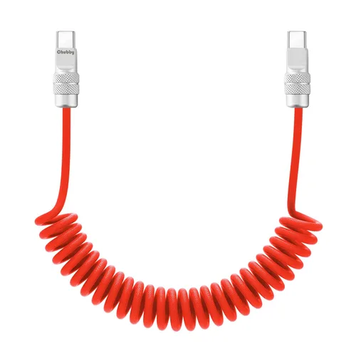 Miniatura 21 de chubbycable Curly Chubby - Cable de carga rápida USB C en espiral de 240 W, cable de carga retráctil trenzado duradero para automóvil compatible